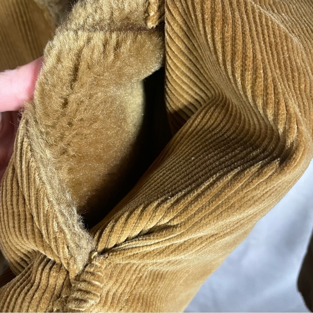 Vintage 70s Corduroy Faux Fur Sherpa Lined Towncraft Rancher Coat Jacket - Picture 10 of 16